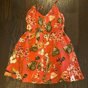Lulus Orange Floral Dress.